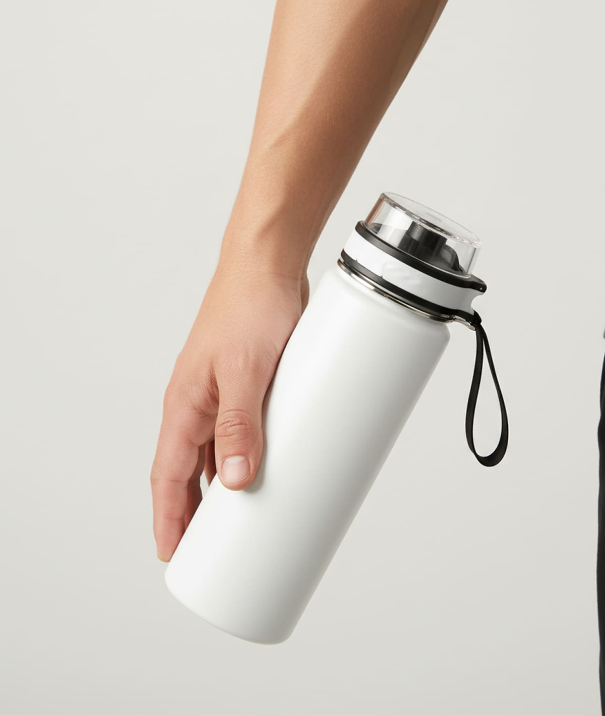 White Steel Shaker Bottle 700 ml with Bottom Opener - Image 5