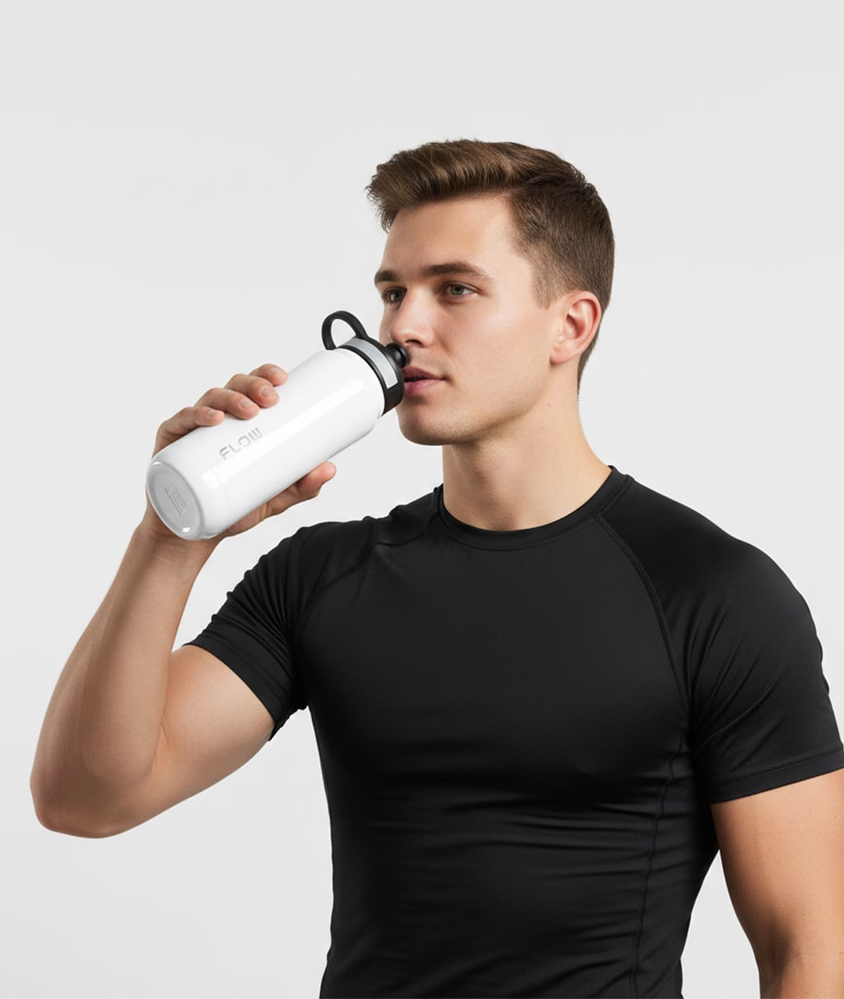 White Steel Shaker Bottle 700 ml with Bottom Opener