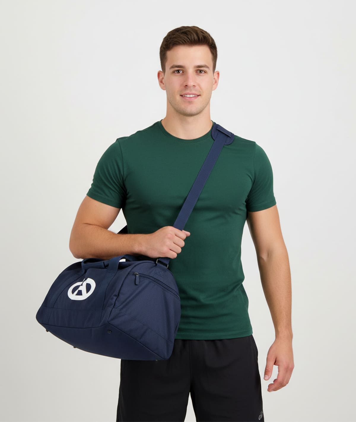 Unisex Blue Duffle Bag with Shoe Compartment