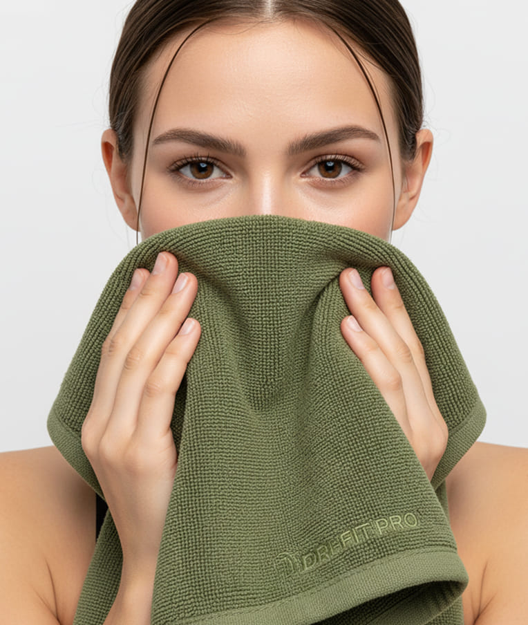 Cotton Gym Olive Color Towel - Image 4