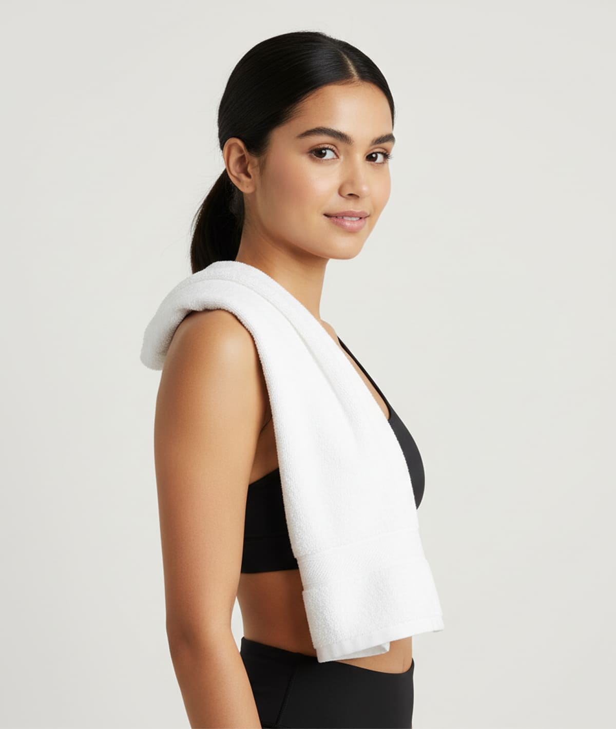 Cotton Gym White Color Towel - Image 4