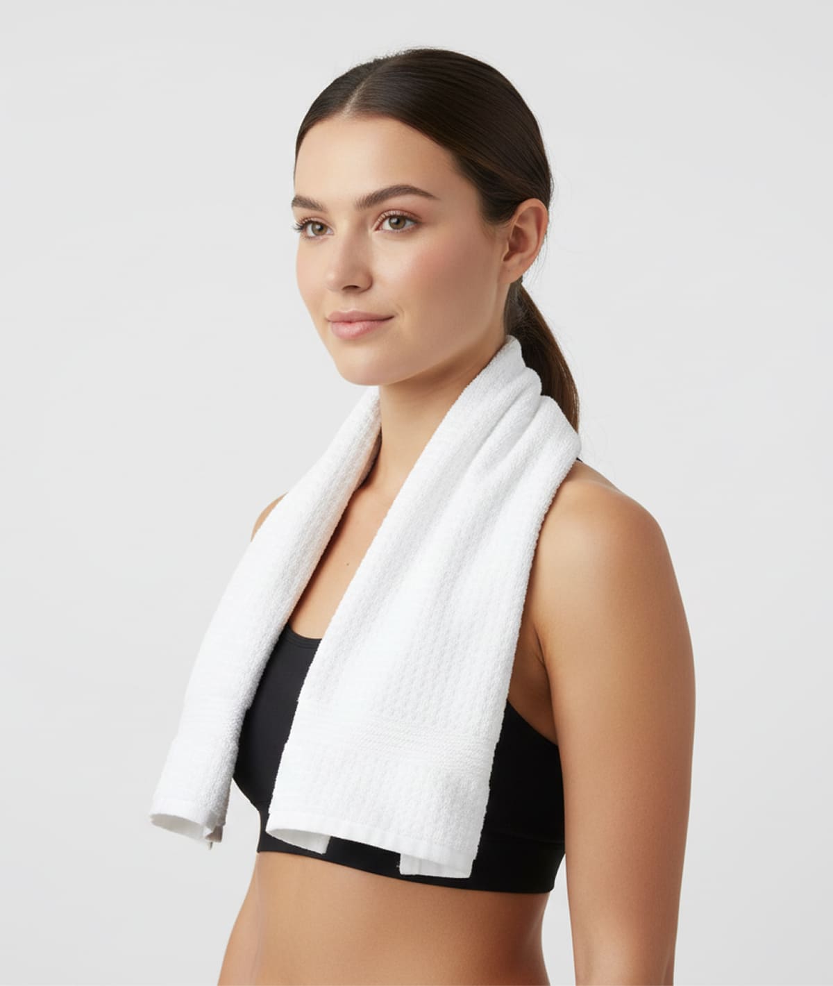 Cotton Gym White Color Towel