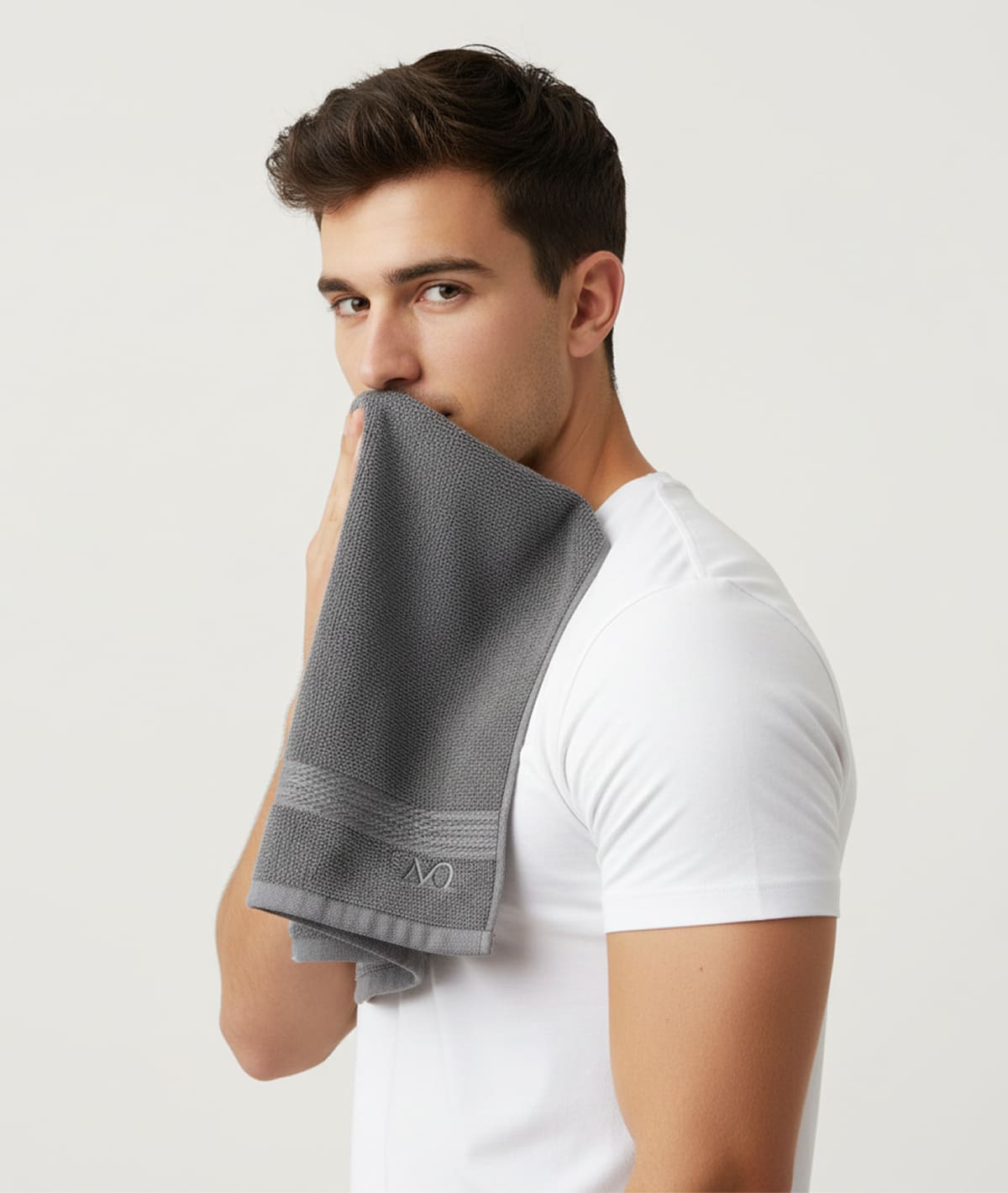 Cotton Gym Grey Color Towel - Image 4