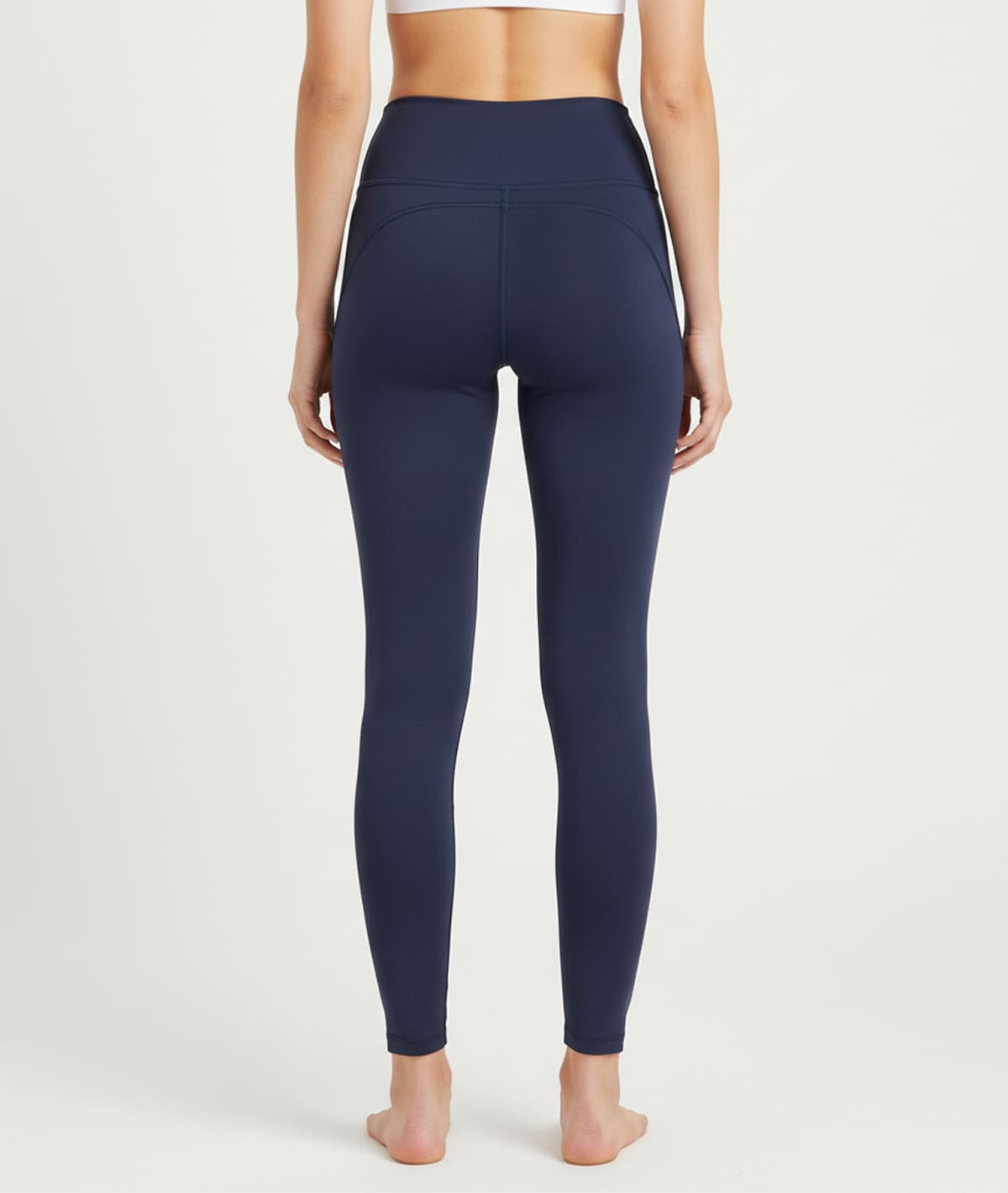 Women Solid Slim Navy Blue Pant - Image 2