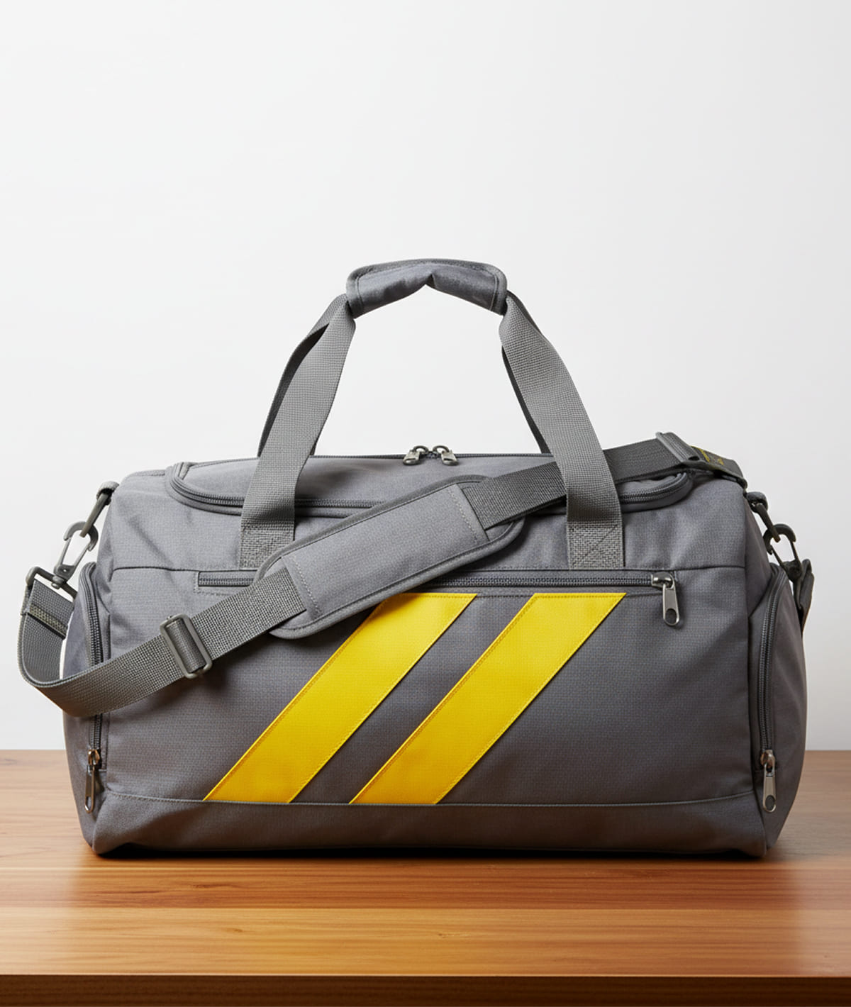 Unisex Grey Duffle Bag with Shoe Compartment - Image 4