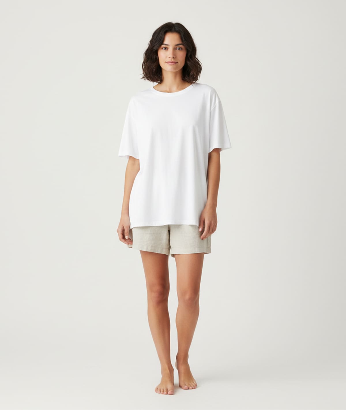 Women Solid Regular Fit Shorts with White T-shirts - Image 5