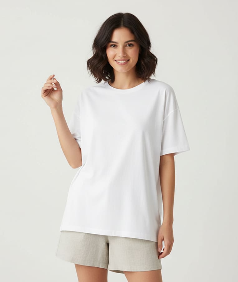 Women Solid Regular Fit Shorts with White T-shirts - Image 4