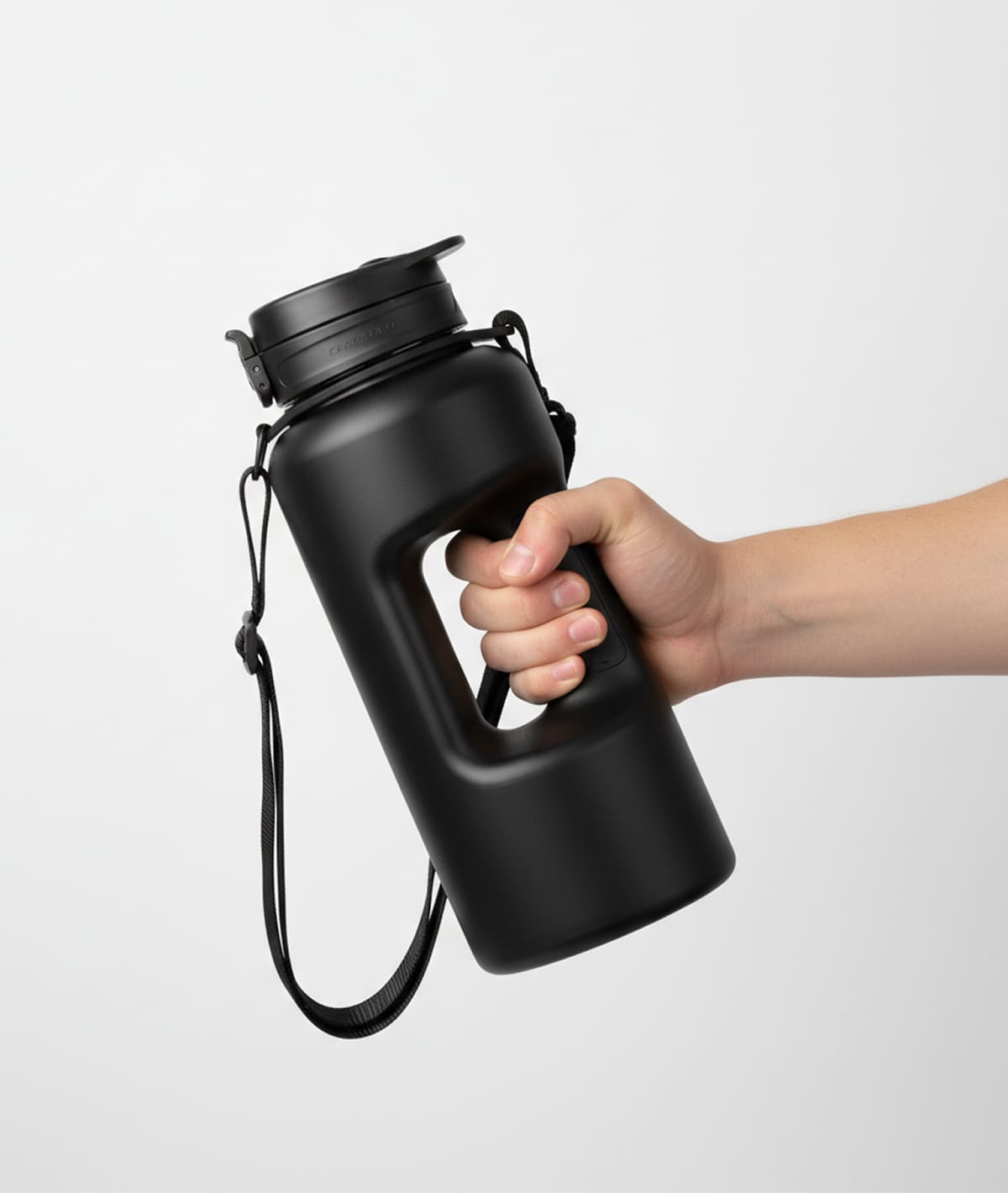 Black Steel Shaker Bottle 700 ml with Bottom Opener