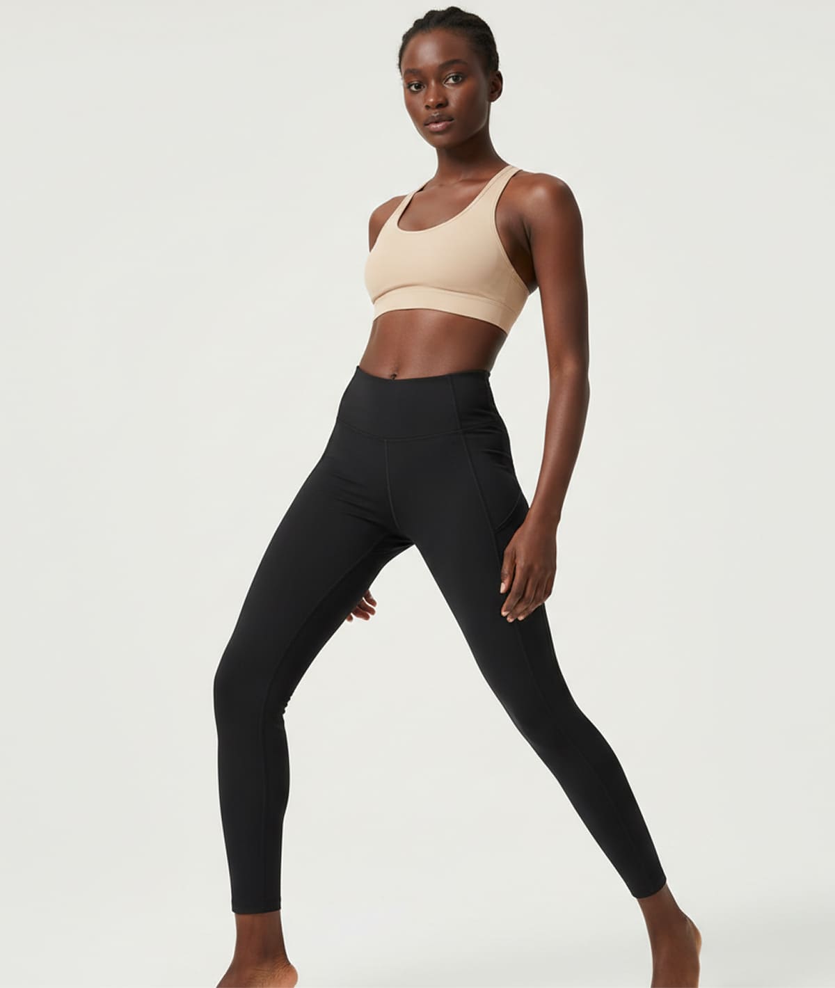 Rosalin Set-Beige Pant and Black Bra - Image 3