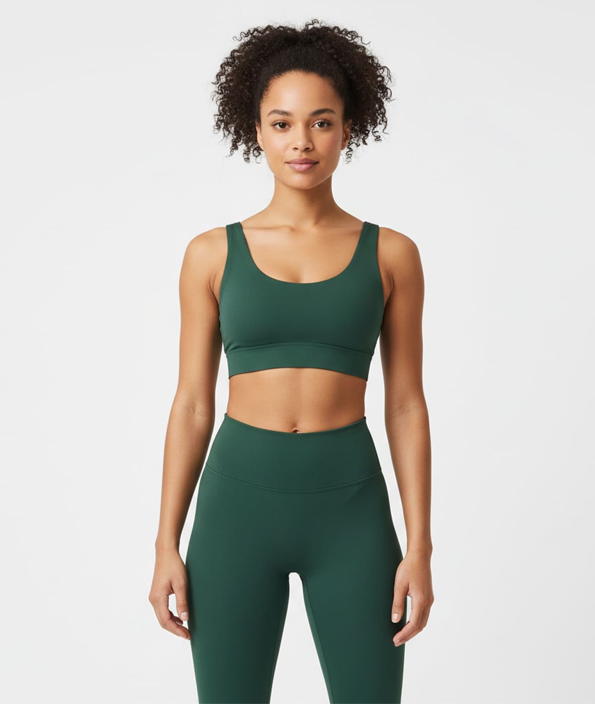 Women Solid Slim Green Legging Pant - Image 2
