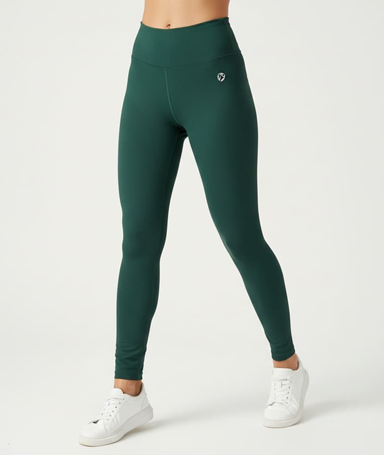 Women Solid Slim Green Legging Pant - Image 3