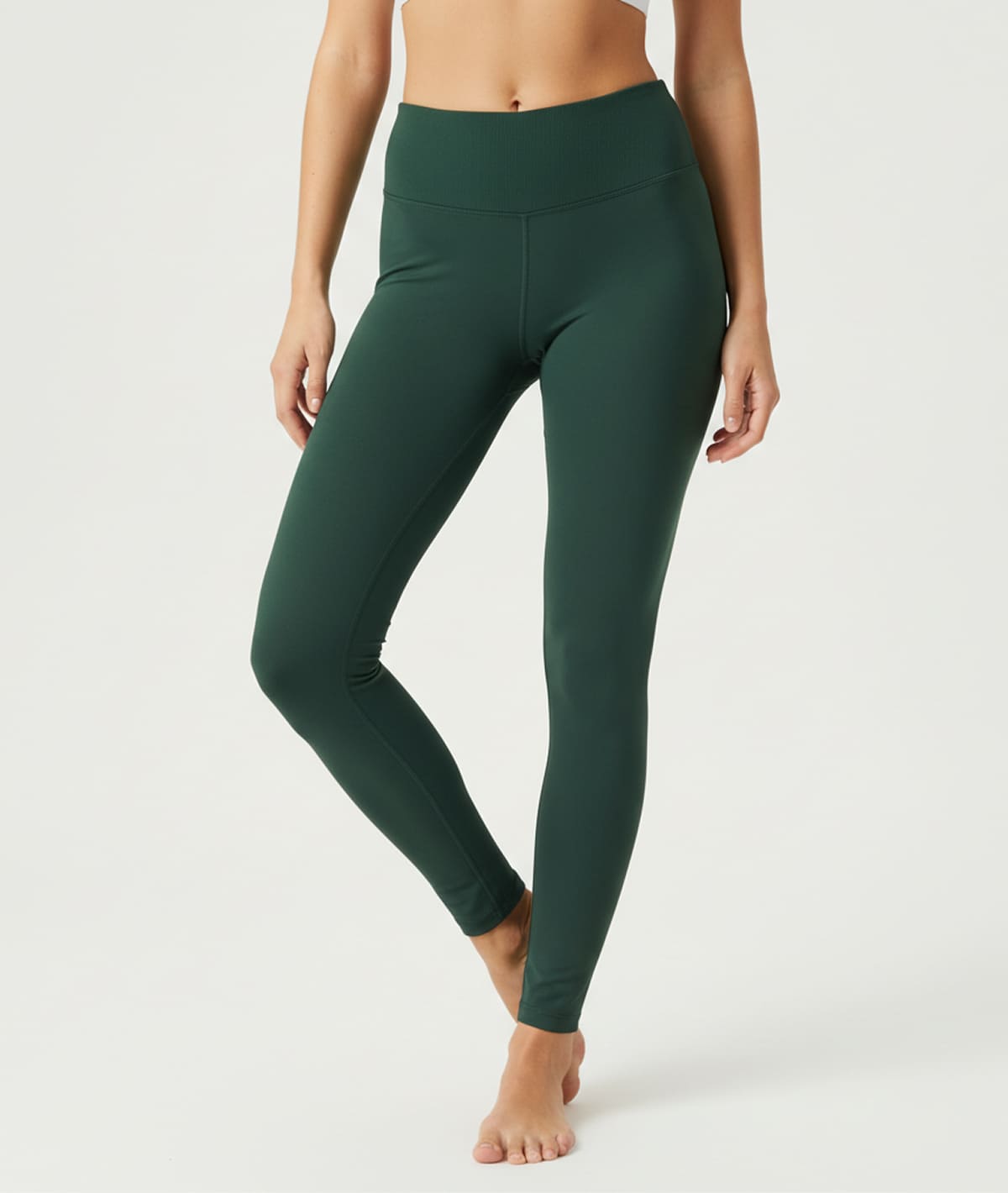 Women Solid Slim Green Legging Pant