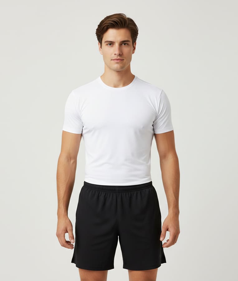 Men Plus Size Fit Crew-White - Image 5