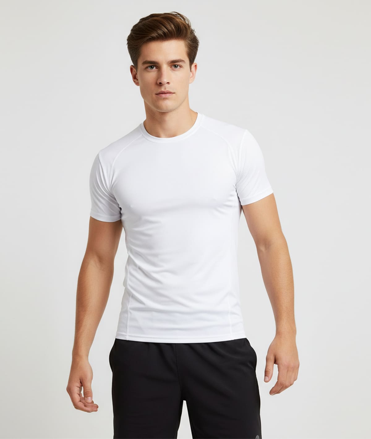 Men Plus Size Fit Crew-White - Image 4