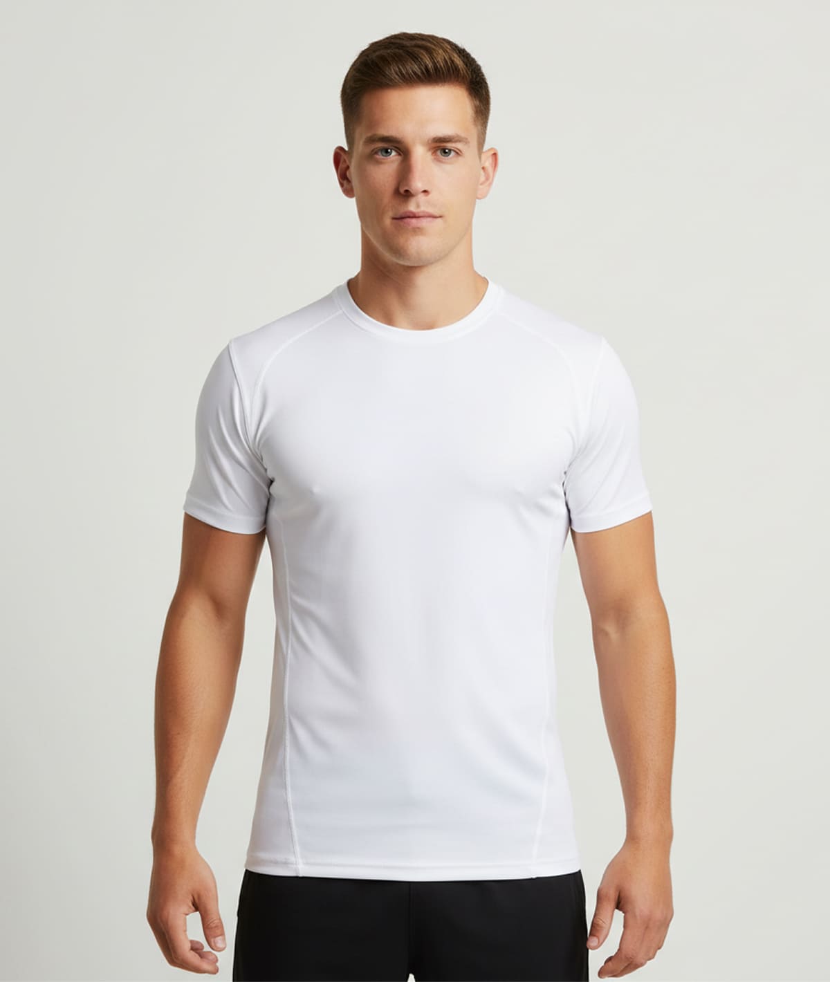 Men Plus Size Fit Crew-White