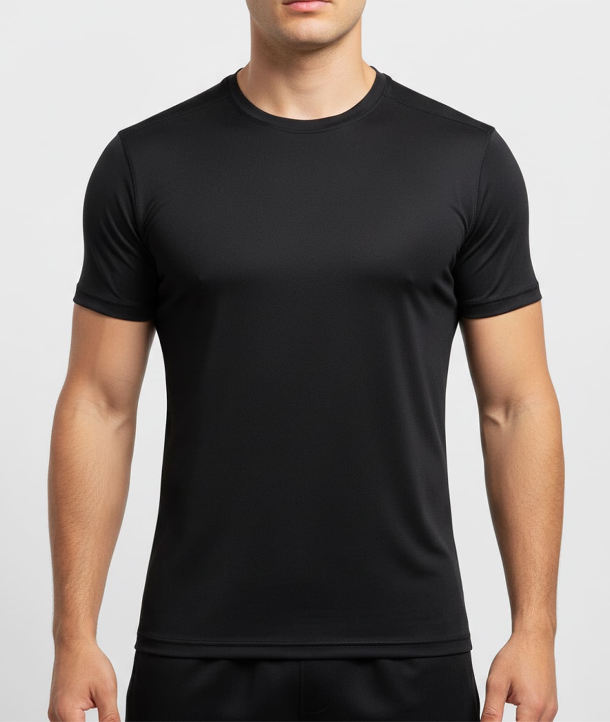 Men Plus Size Fit Crew-Black