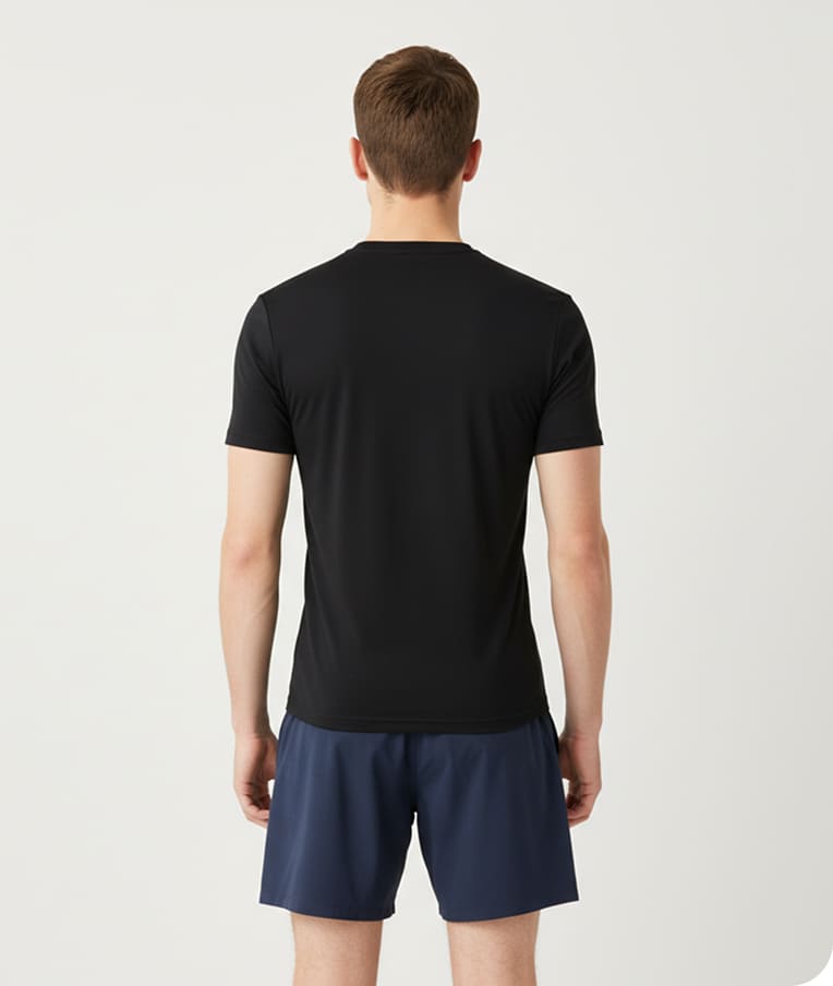 Men Solid Slim Fit Sports Blue Shorts - Image 4
