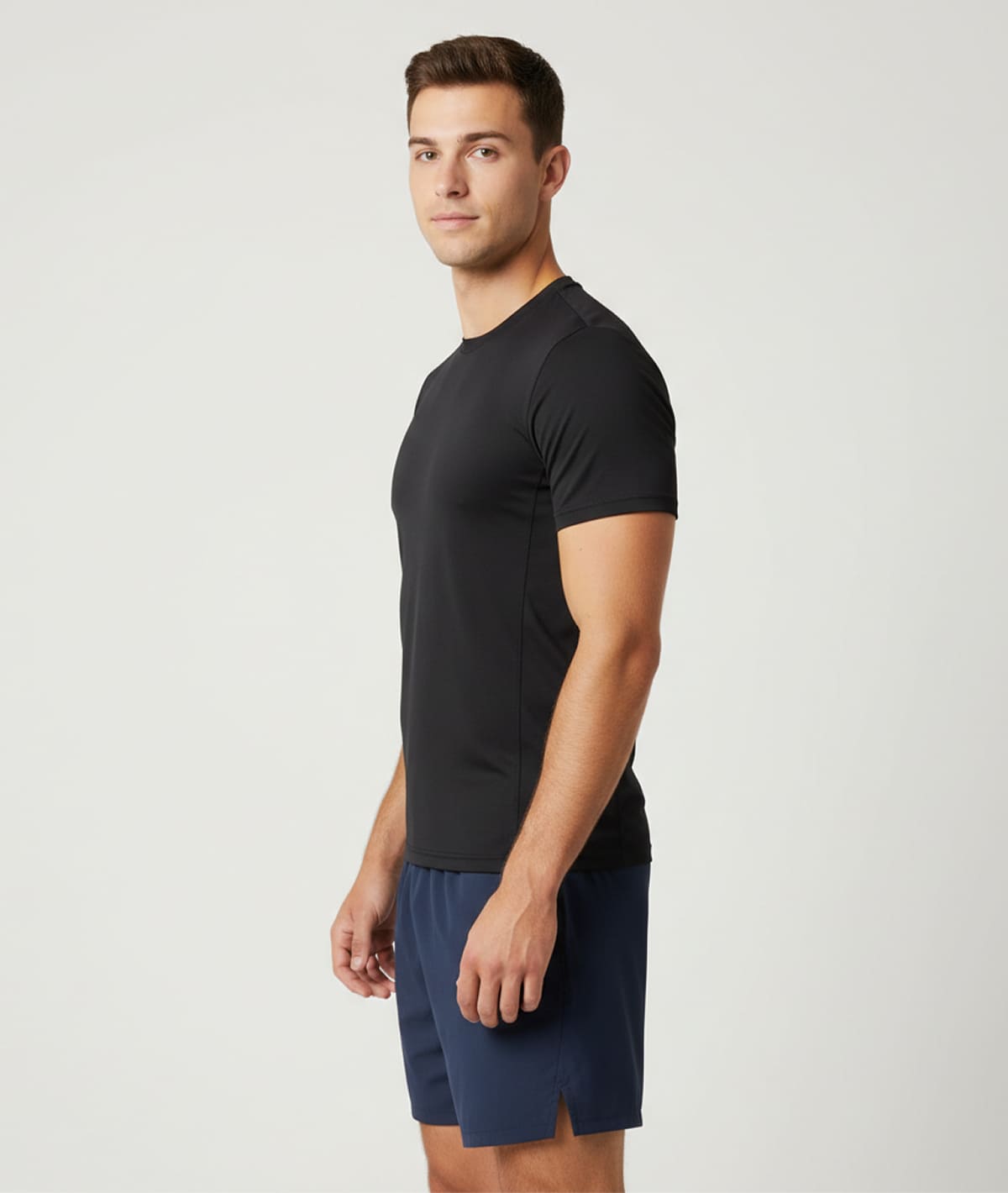 Men Solid Slim Fit Sports Blue Shorts - Image 5