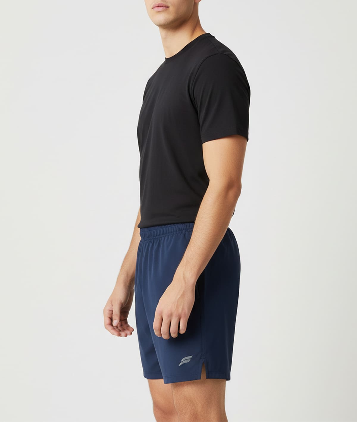 Men Solid Slim Fit Sports Blue Shorts